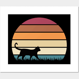 Cat Retro Style Posters and Art